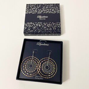 Dyadema Sterling Silver Dangle Circle Hoop Earrings